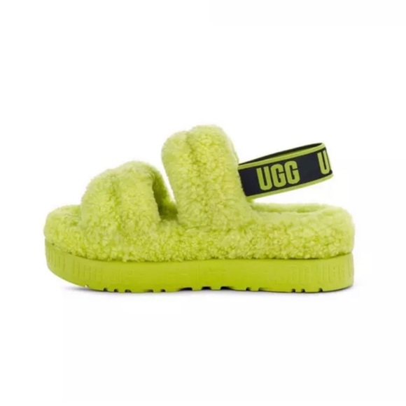 NEW UGG Oh Fluffita Key Lime Slingback Sandals Women’s Size 9 - Picture 2 of 9